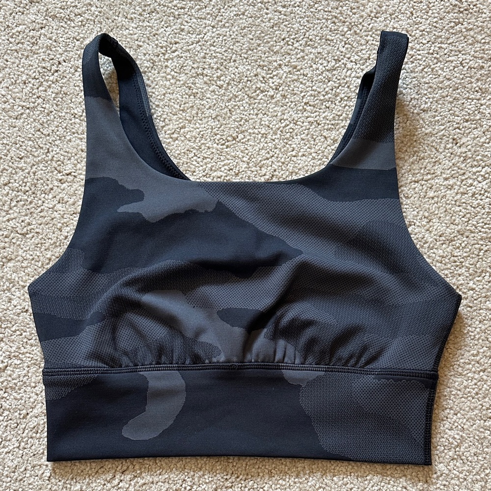 OFFLINE by Aerie Black and Gray Camouflage Sports Bra